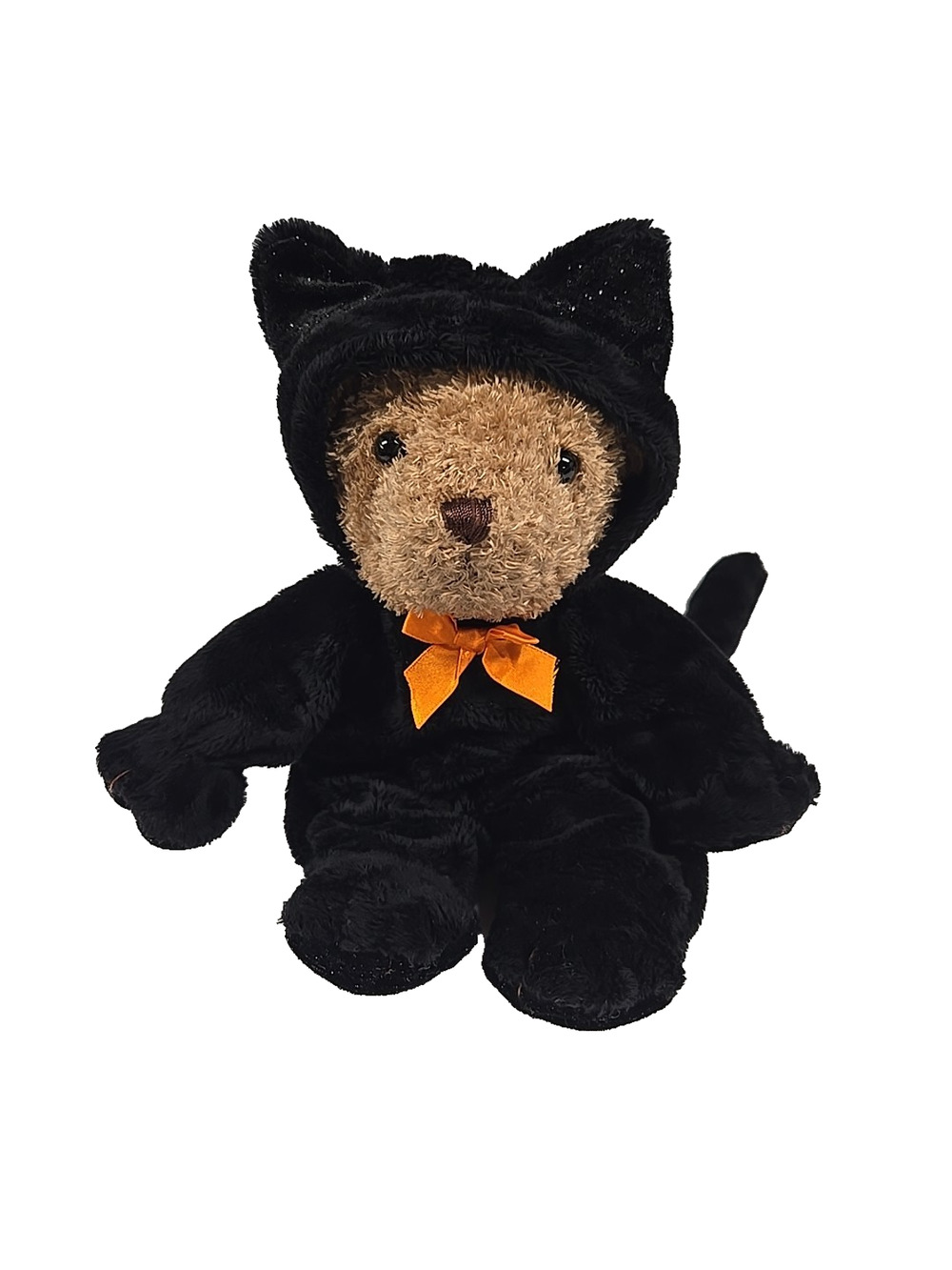 Galerie Halloween Teddy Bear Black Cat Costume Stuffed Animal Toy Velvet 12 Inch